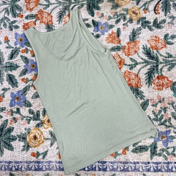 Talentless Pistachio Green Ribbed Tank Top Stretchy M - Picture 6 of 6